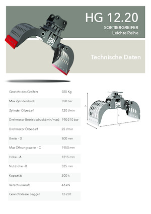 Abbruch-Sortiergreifer Promove HG 12.20
