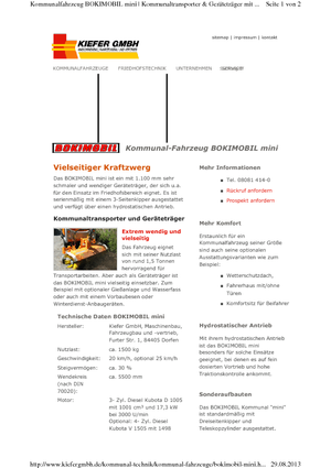 Kommunale Mehrzweckfahrzeuge Diesel Boki Boki Mobil mini 1