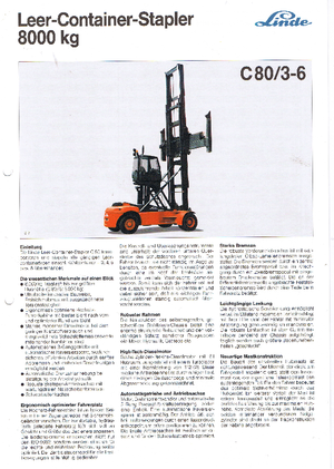 Frontstapler Diesel Linde C 80/3