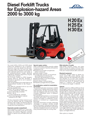 Explosionsgeschützte Frontstapler Diesel Linde H 20 D EX Zone 2