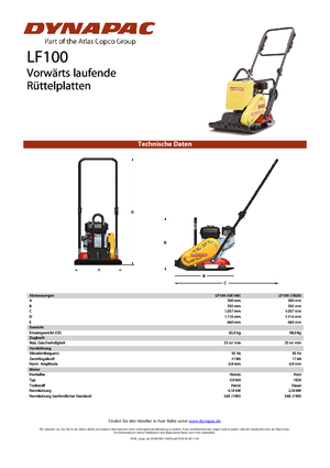Rüttelplatten in einer Richtung Dynapac LF 100 (1B20)
