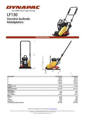 Rüttelplatten in einer Richtung Dynapac LF 130 (1B20)