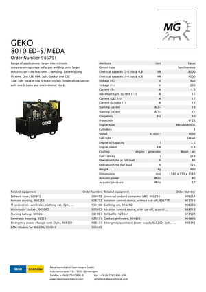 Stromerzeuger, Diesel Geko ® 8010 ED-S/MEDA