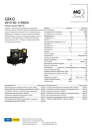 Stromerzeuger, Diesel Geko ® 8010 ED-S/MEDA