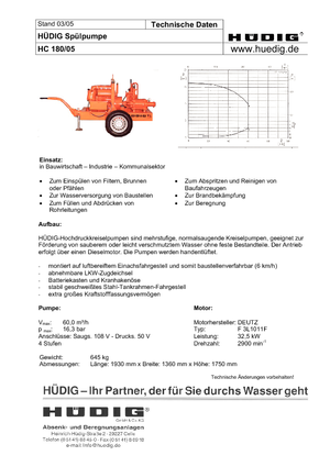 Spülpumpen Diesel Hüdig HC 180/05