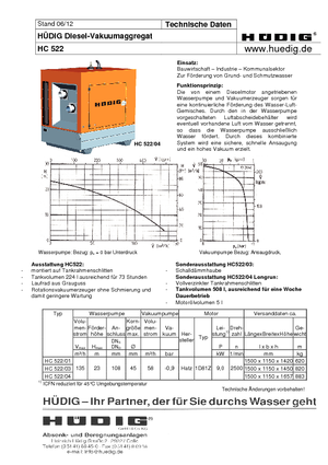 Grundwasser-Absenkanlagen Hüdig HC 522/03