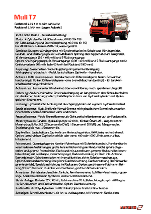 Kommunale Mehrzweckfahrzeuge Diesel Reform Werke Muli T 7