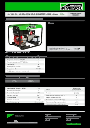 Stromerzeuger, Diesel INMESOL AL 1000-CA