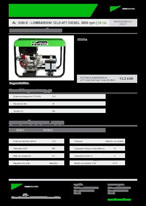 Stromerzeuger, Diesel INMESOL AL 1200-E