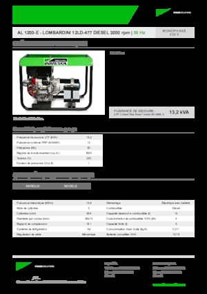 Stromerzeuger, Diesel INMESOL AL 1200-E