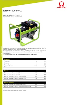 Stromerzeuger, Diesel PRAMAC Lifter E 4500 TYH