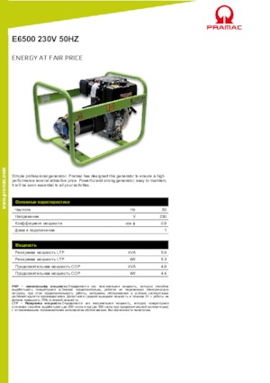 Stromerzeuger, Diesel PRAMAC Lifter E 6500 SYH