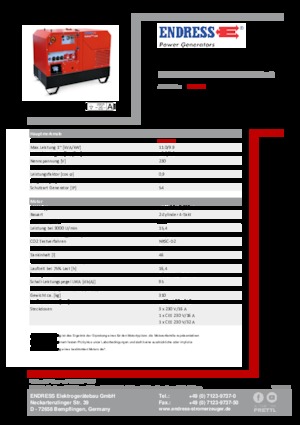 Stromerzeuger, Diesel Endress ESE 1008 HG ES DI ISO DUPLEX Silent Plus