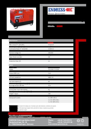 Stromerzeuger, Diesel Endress ESE 1408 DHG ES DI ISO DUPLEX Silent