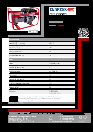 Stromerzeuger, Diesel Endress ESE 604 YS DI