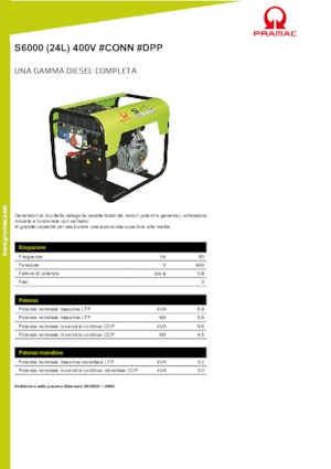 Stromerzeuger, Diesel PRAMAC Lifter S 6000 TYA