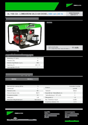 Stromerzeuger, Diesel INMESOL AL 1100-CA