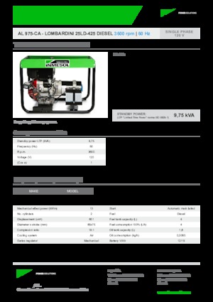 Stromerzeuger, Diesel INMESOL AL 975-CA