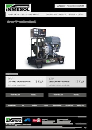 Stromerzeuger, Diesel INMESOL AAD-017