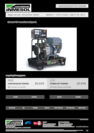 Stromerzeuger, Diesel INMESOL AAD-022