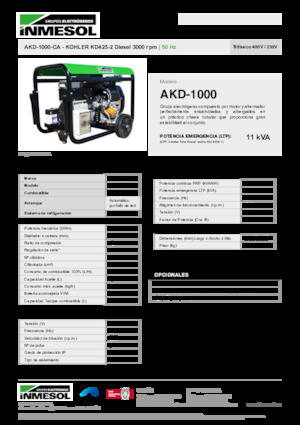 Stromerzeuger, Diesel INMESOL AKD-1000-CA