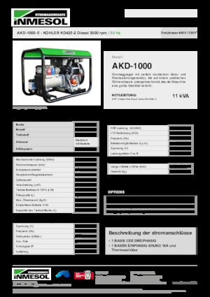 Stromerzeuger, Diesel INMESOL AKD-1000-E