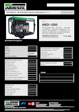 Stromerzeuger, Diesel INMESOL AKD-1200-CA
