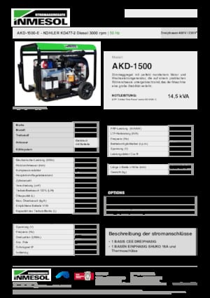 Stromerzeuger, Diesel INMESOL AKD-1500-E