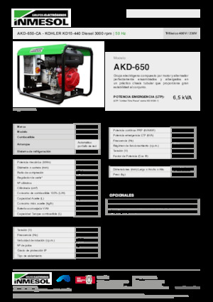 Stromerzeuger, Diesel INMESOL AKD-650-CA