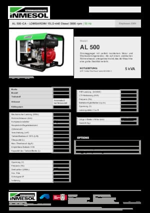 Stromerzeuger, Diesel INMESOL AL 500-CA