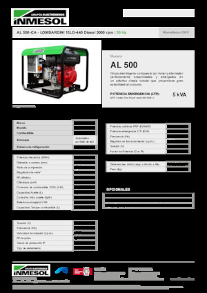 Stromerzeuger, Diesel INMESOL AL 500-CA