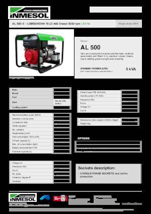 Stromerzeuger, Diesel INMESOL AL 500-E