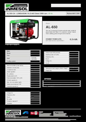 Stromerzeuger, Diesel INMESOL AL 650-CA