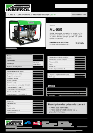 Stromerzeuger, Diesel INMESOL AL 650-E