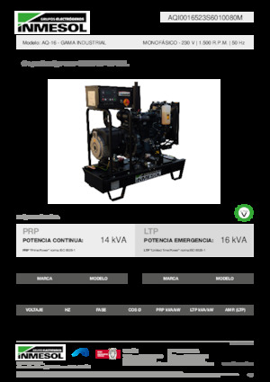 Stromerzeuger, Diesel INMESOL AQ-16