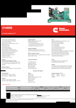 Stromerzeuger, Diesel Cummins C100D6