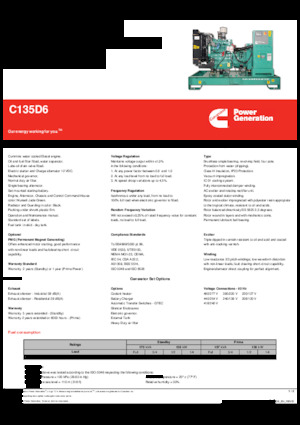 Stromerzeuger, Diesel Cummins C135D6
