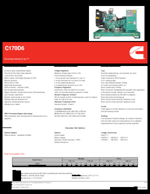 Stromerzeuger, Diesel Cummins C170D6