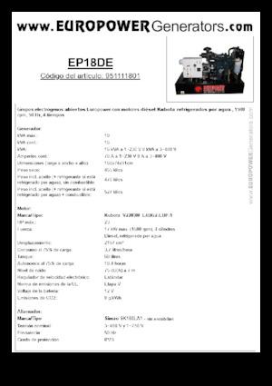 Stromerzeuger, Diesel Europower EP18DE (S)