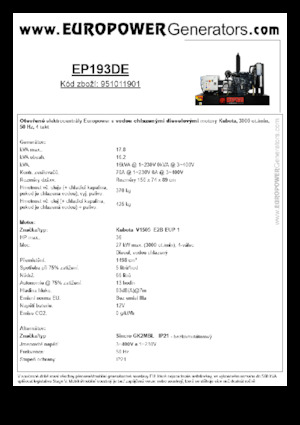 Stromerzeuger, Diesel Europower EP193DE (S)