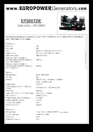 Stromerzeuger, Diesel Europower EP200TDE (LS)