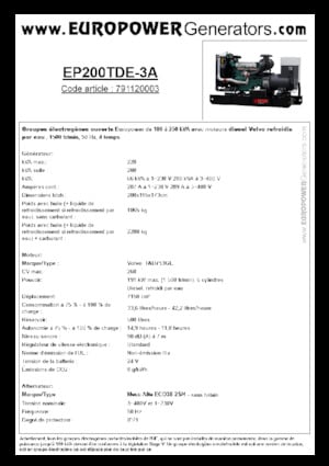 Stromerzeuger, Diesel Europower EP200TDE-3A (MA)