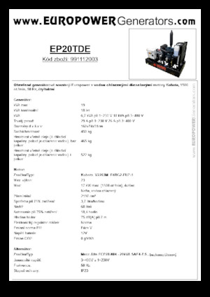 Stromerzeuger, Diesel Europower EP20TDE (MA)