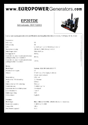 Stromerzeuger, Diesel Europower EP20TDE (MA)