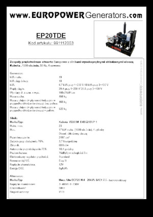 Stromerzeuger, Diesel Europower EP20TDE (MA)