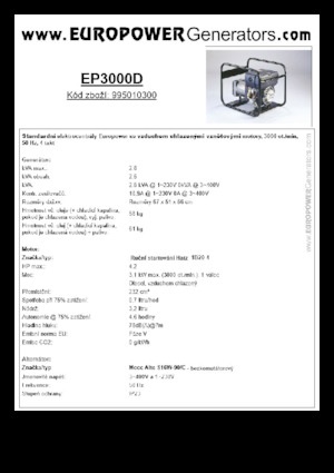 Stromerzeuger, Diesel Europower EP3000D (MA)