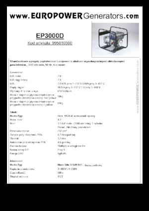Stromerzeuger, Diesel Europower EP3000D (MA)