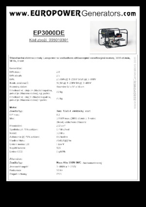 Stromerzeuger, Diesel Europower EP3000DE (MA)