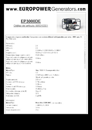 Stromerzeuger, Diesel Europower EP3000DE (MA)