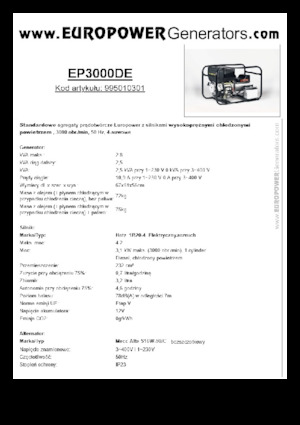 Stromerzeuger, Diesel Europower EP3000DE (MA)